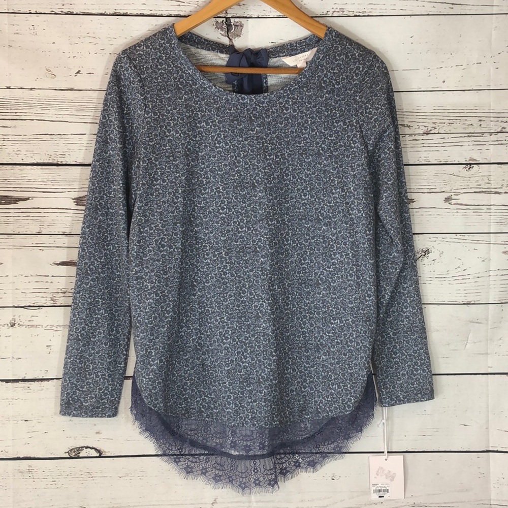 NWT LC Lauren Conrad LongSleeve Floral Top Sz XS